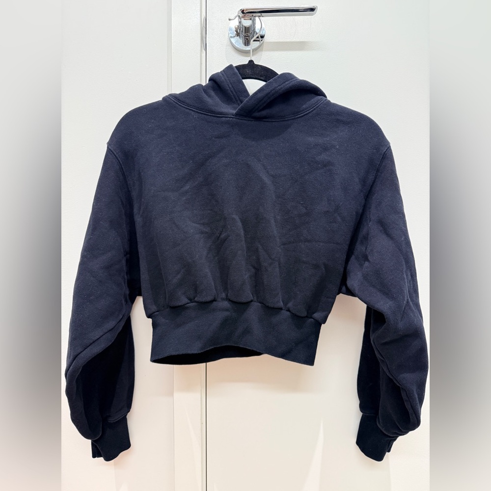 TNA Black Cropped Hoodie